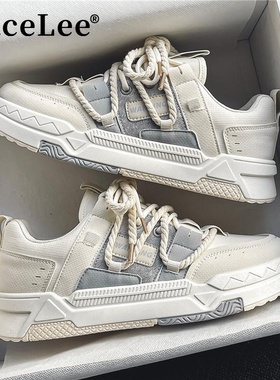 FaceLee帆布鞋男款板鞋小众鞋子男潮牌运动休闲百搭增高小白潮鞋