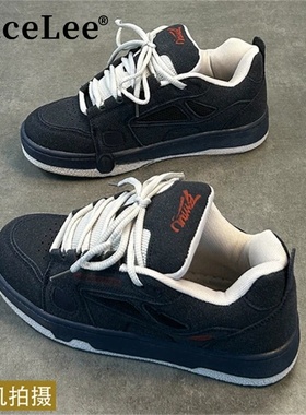 FaceLee日本设计师联名款国潮男鞋ins潮牌小众设计复古厚底面包鞋