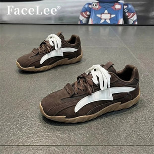 复古休闲运动德训鞋 FaceLee男鞋 新款 春季 青年潮流百搭软底跑鞋