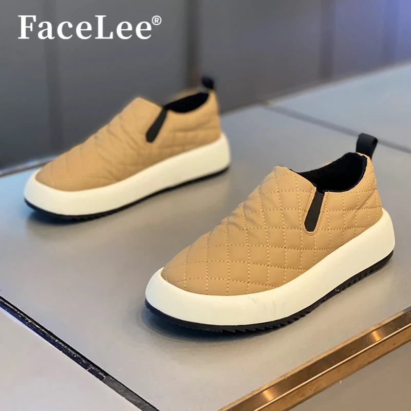 FaceLee一脚蹬男鞋冬季棉鞋加绒保暖厚底豆豆鞋时尚懒人鞋一脚蹬