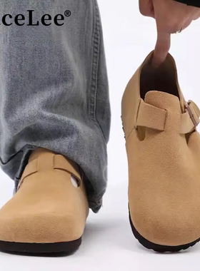 FaceLee软木鞋外穿全包软底一脚蹬勃肯鞋男潮休闲百搭透气情侣款