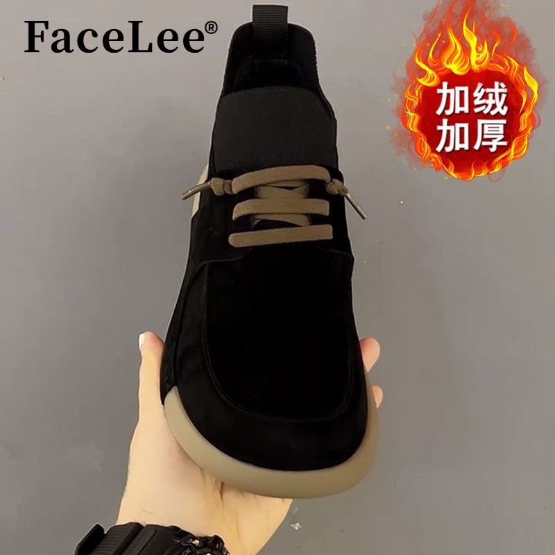 FaceLee2025冬季新款纯皮商务休闲一脚蹬舒适百搭软底皮鞋男