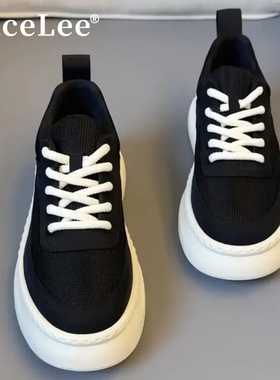 FaceLee日本设计师联名款2025欧洲站秋冬新款休闲冰丝布网鞋低帮