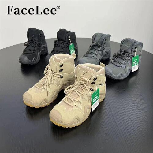 FaceLee户外登山鞋男2026秋季防水高帮作战靴沙漠防滑战术靴大码