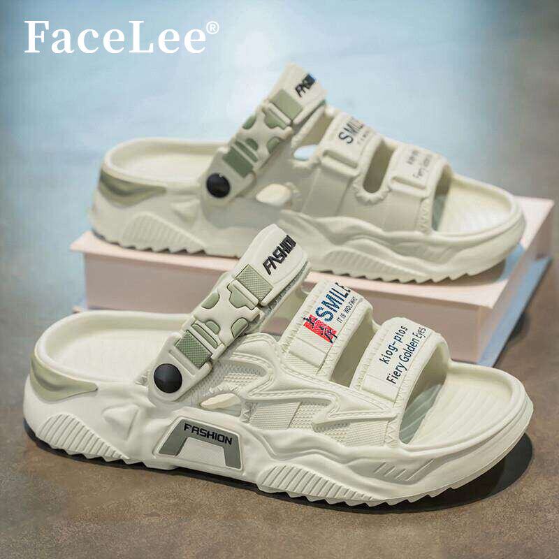 FaceLee拖鞋男士夏季外穿防滑厚底踩屎感开车两用海边沙滩运动拖