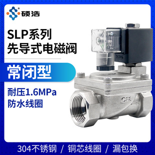 16P电磁阀220v24v不锈钢耐高压先导式 SLP 水阀进水消防气阀DN1520