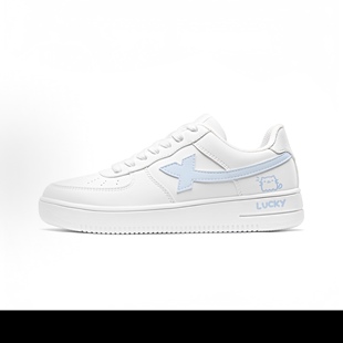 【定制球鞋】特步空军一号幸运黑色小猫涂鸦手绘可爱校园少女板鞋