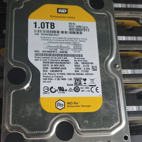 {议价}WD西部数据1T企业级硬盘，型号WD1003FBYZ，3.5