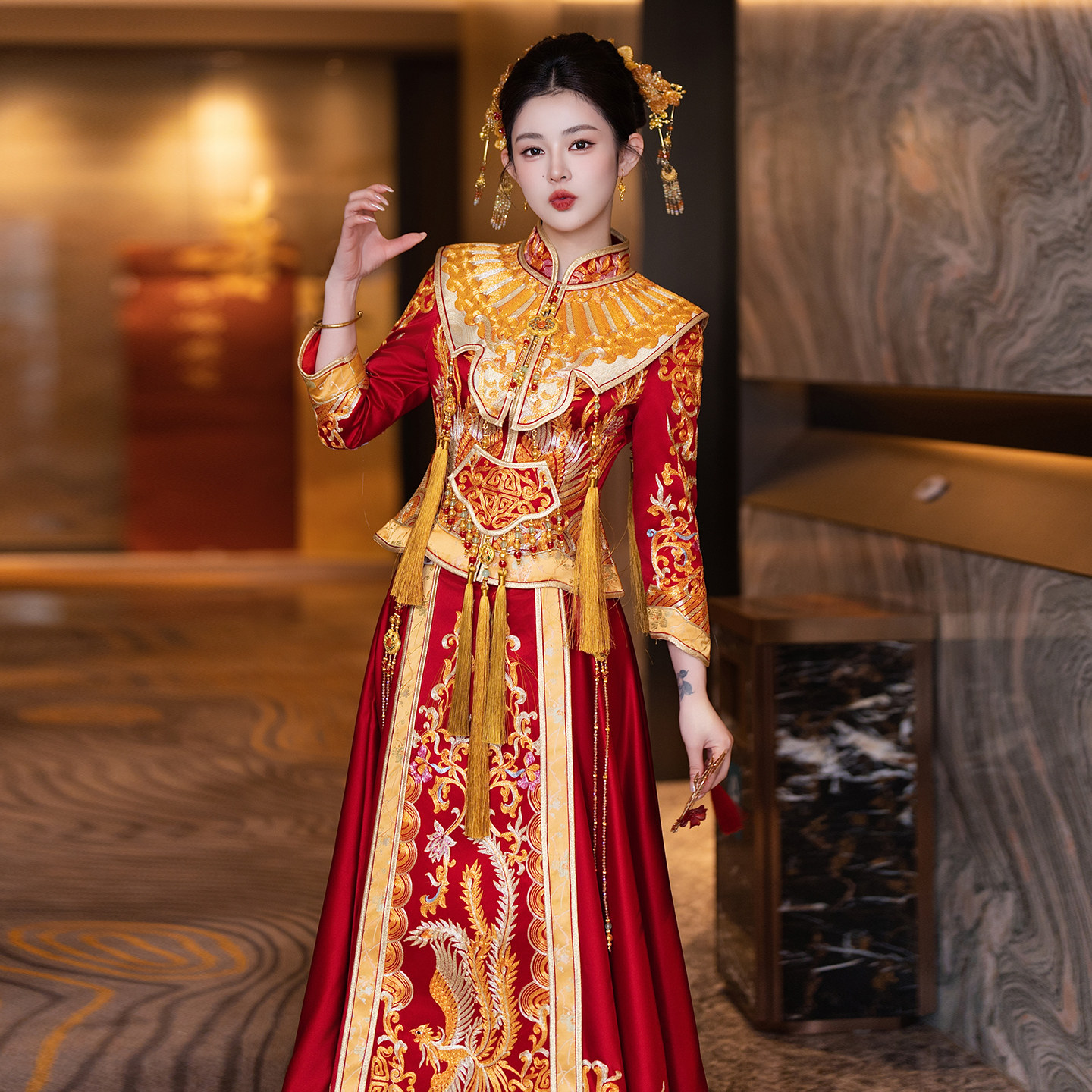 高端秀禾服2026新款凤冠霞披小个子龙凤褂中式嫁衣敬酒服出阁礼服