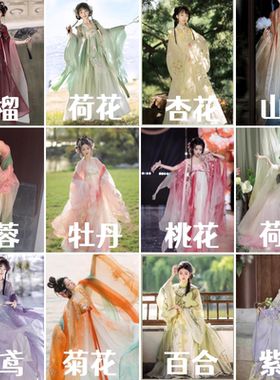 汉服出租超仙女十二花神走秀春游旅拍景区写真汉服节漫展古装租借