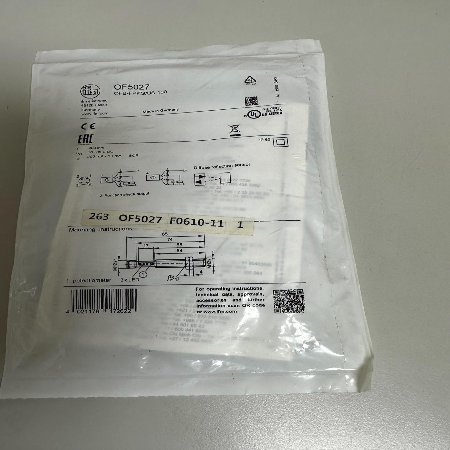 （设备配件）ifm易福门OF5027   传感器