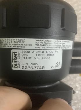 burkert 2030A20 全新 D25 订货号2627