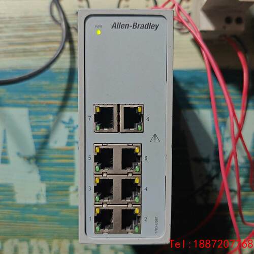 【非标价】AB罗克韦尔交换机1783-US8D通电如图所示，整体成色还