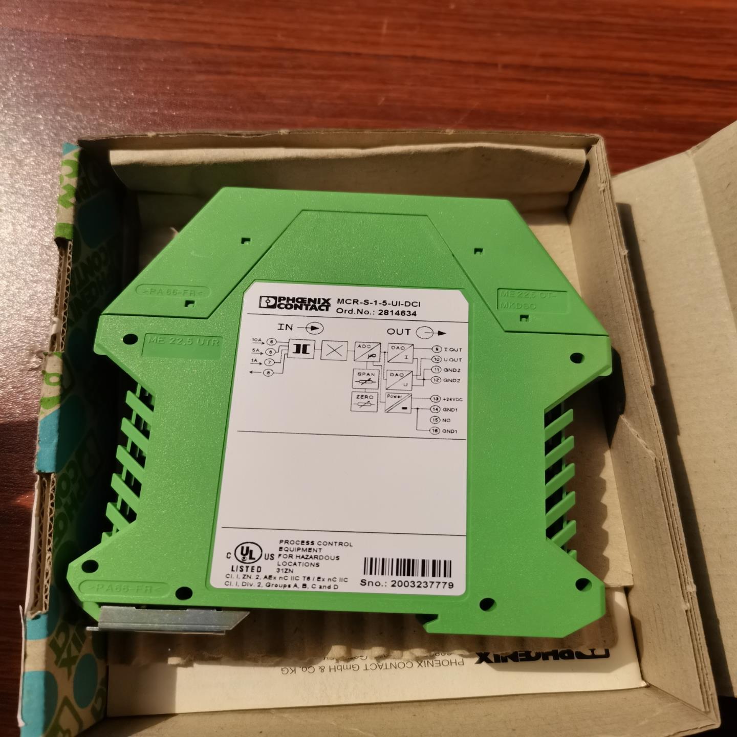 菲尼克斯电流变送器 MCR-S-1-5-UI-DCI 现货2