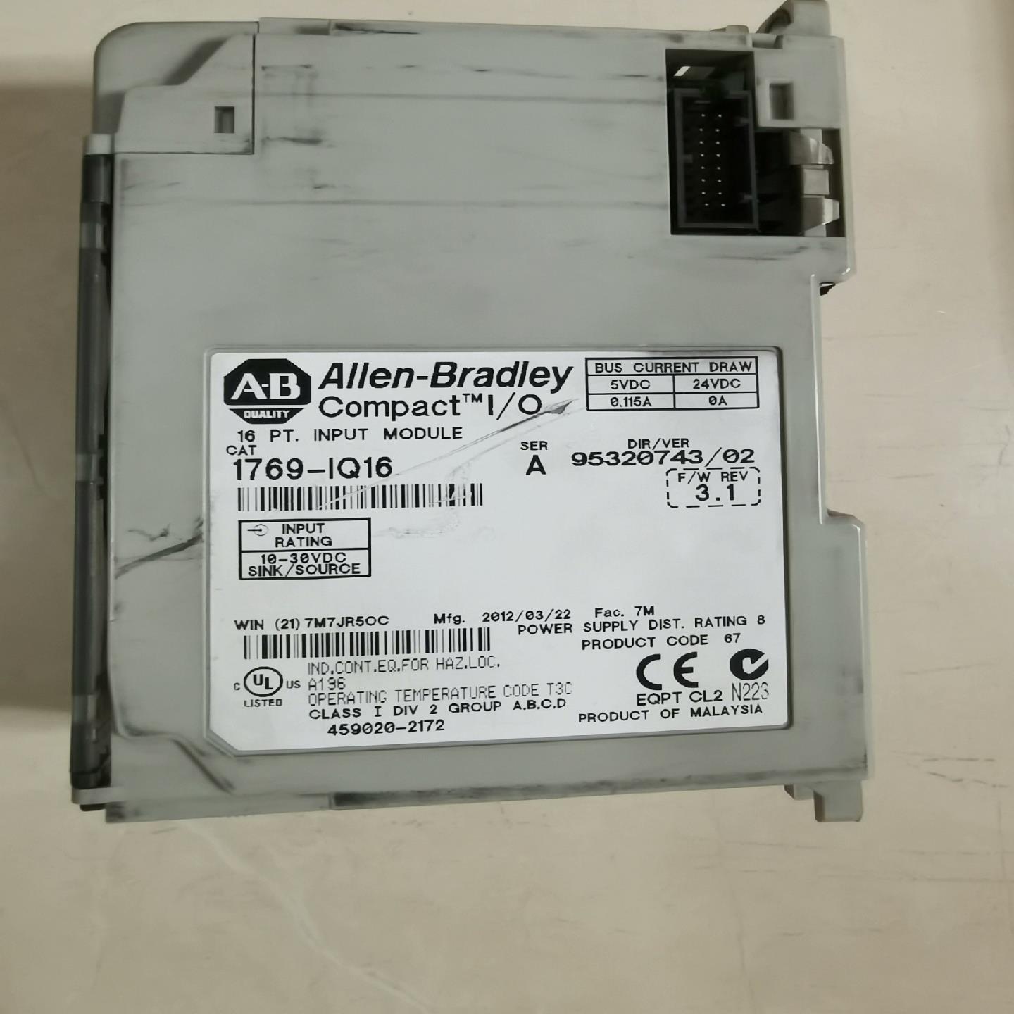 1769-IQ16 ，AB罗克韦尔PLC模块，，成色新，