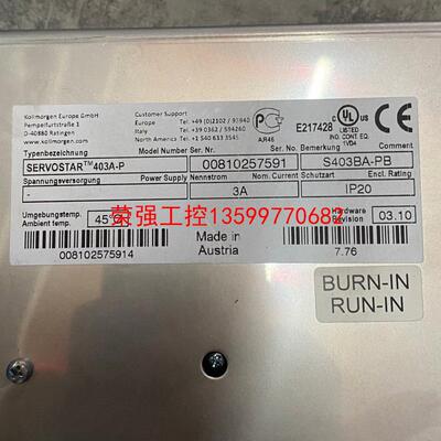 【荣强工控】科尔摩根驱动器SERVOSTAR403A-P S403BA-