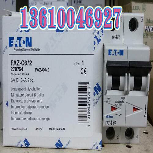 EATON MOELLER微断FAZ-C6/2 6A2P，带UL