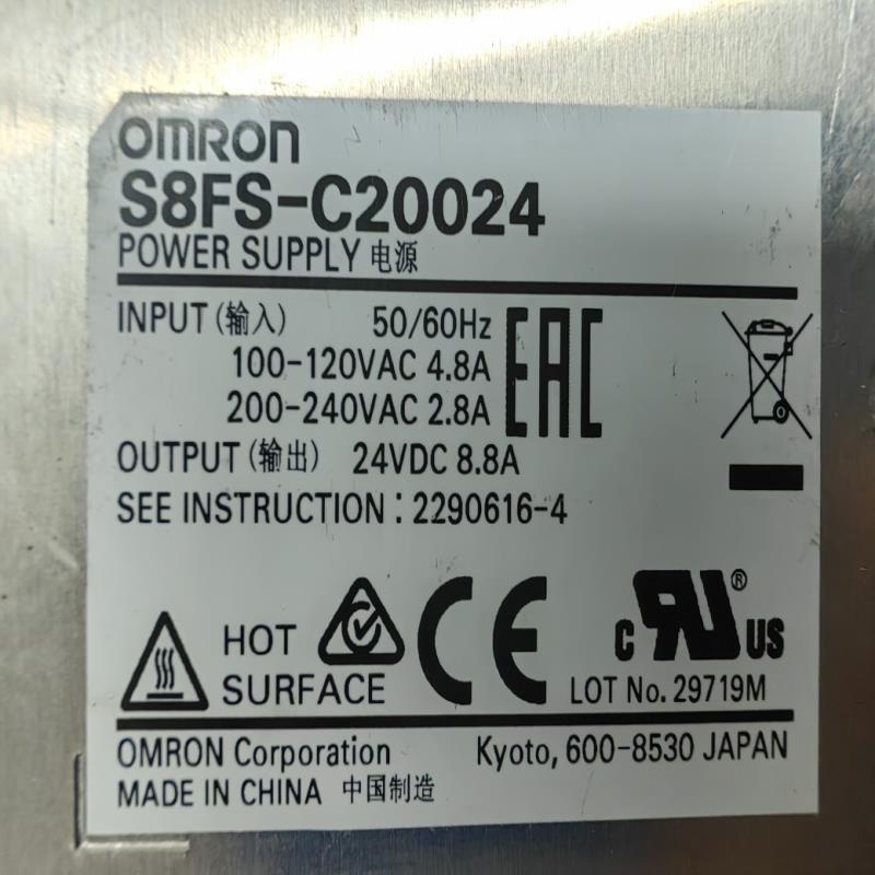 开关电源 S8FS-C20024 S8FS C20024 200W 24VDC 8.8A八成新议价