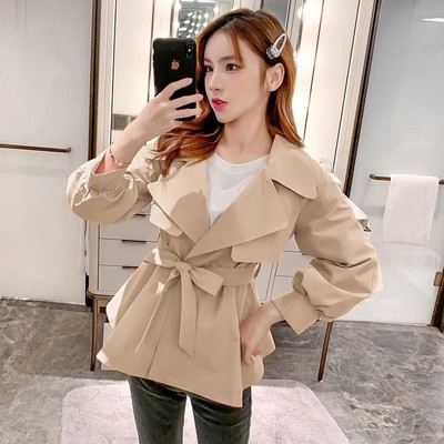 短款风衣女小个子2025新款春季韩版宽松百搭收腰外套气质大衣秋冬