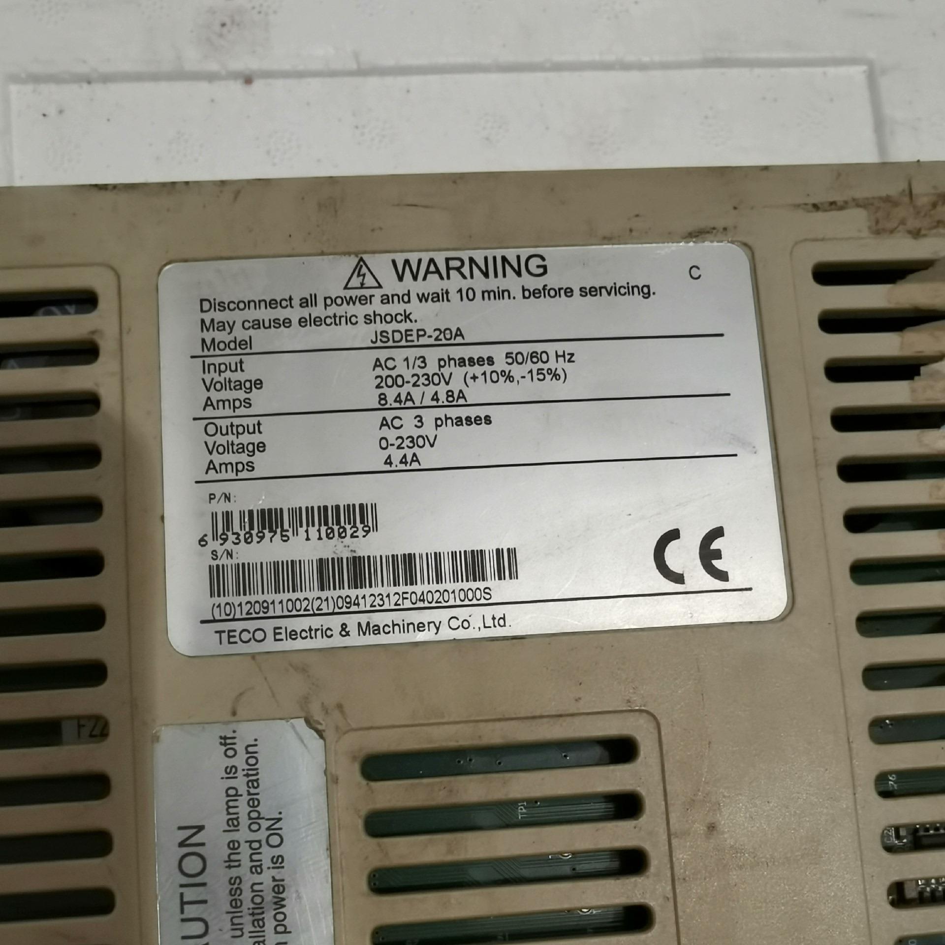 东伺服驱动器JSDEP-20A  ，实图拍照测试，两台