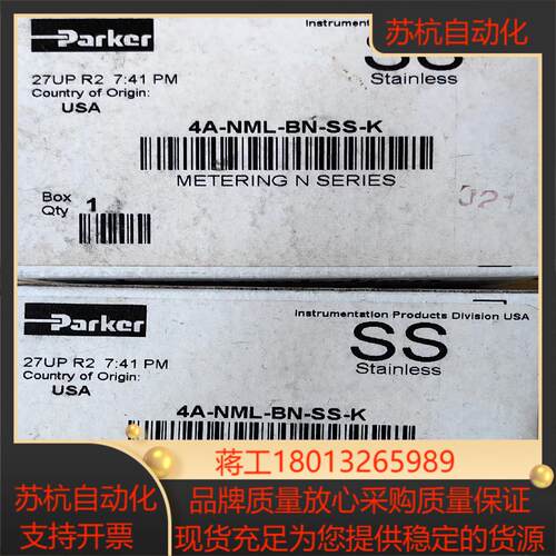 全新Parker  型号4A-NML-BN-SS-K  计