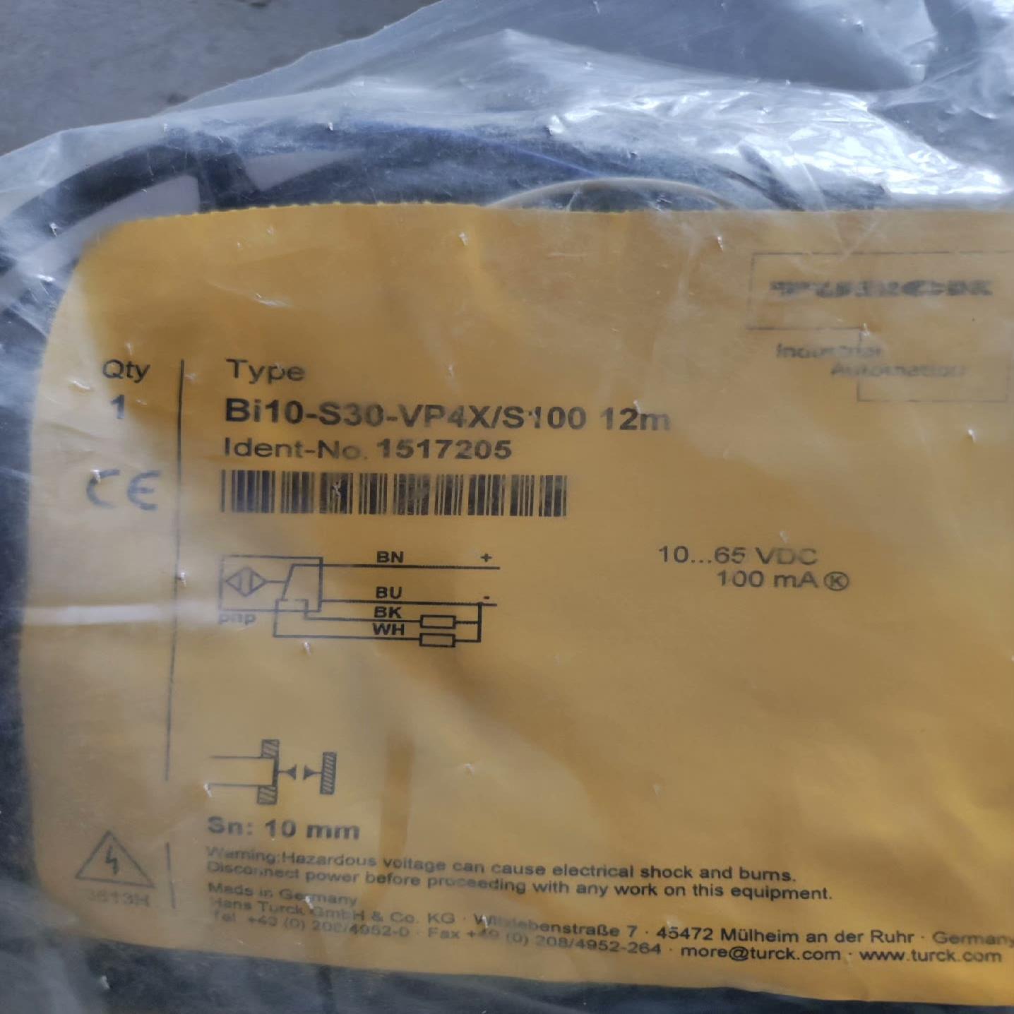 Bi10-S30-VP4X/S100 12m，图尔克接近开关