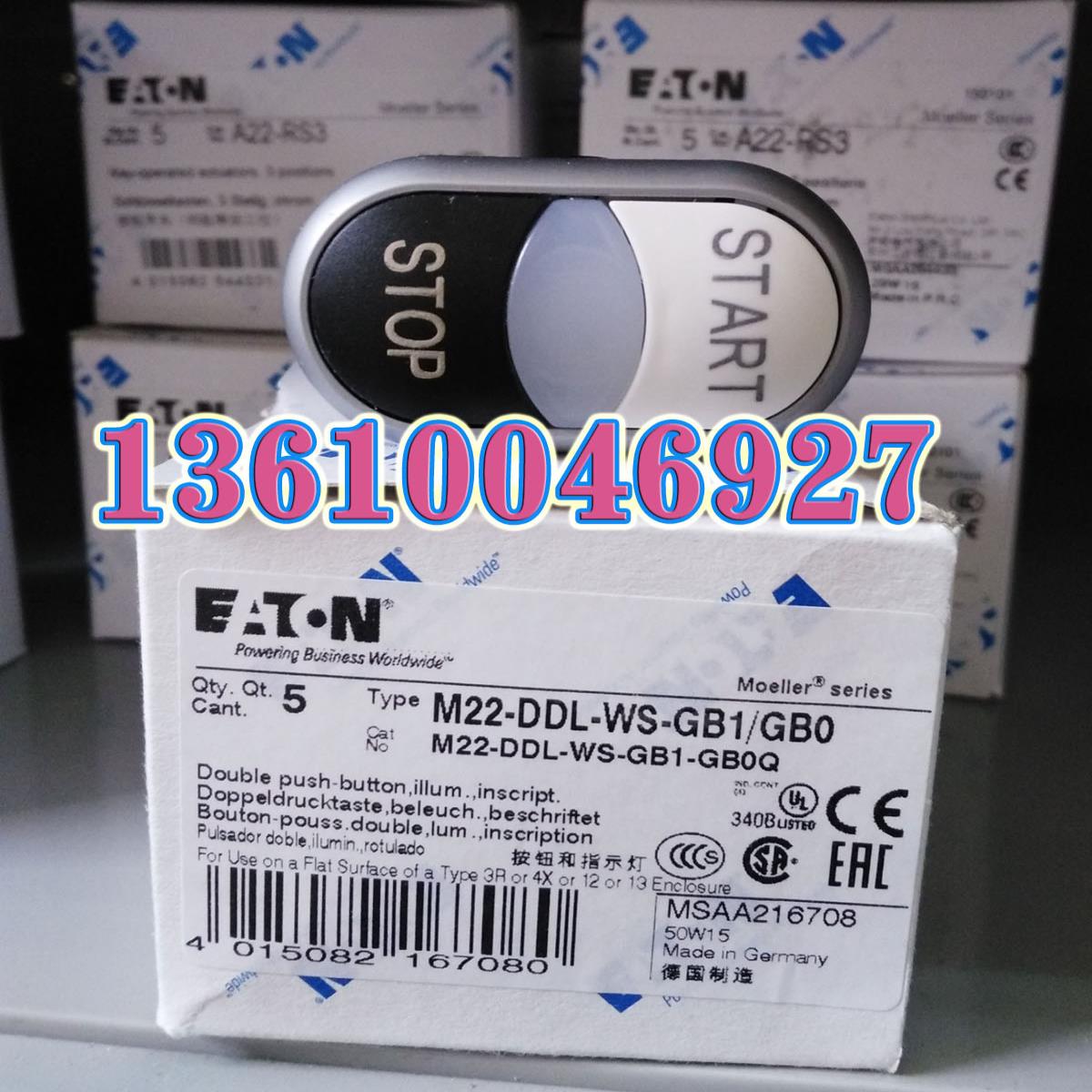 EATON MOELLER按钮头M22-DDL-WS-GB1/GB0