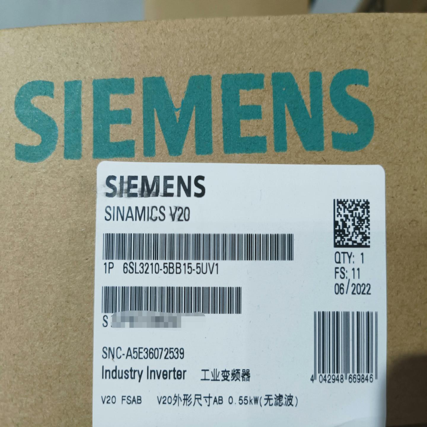 （设备配件）SL32105 6-0.西门子-变频器UV1V20BB155