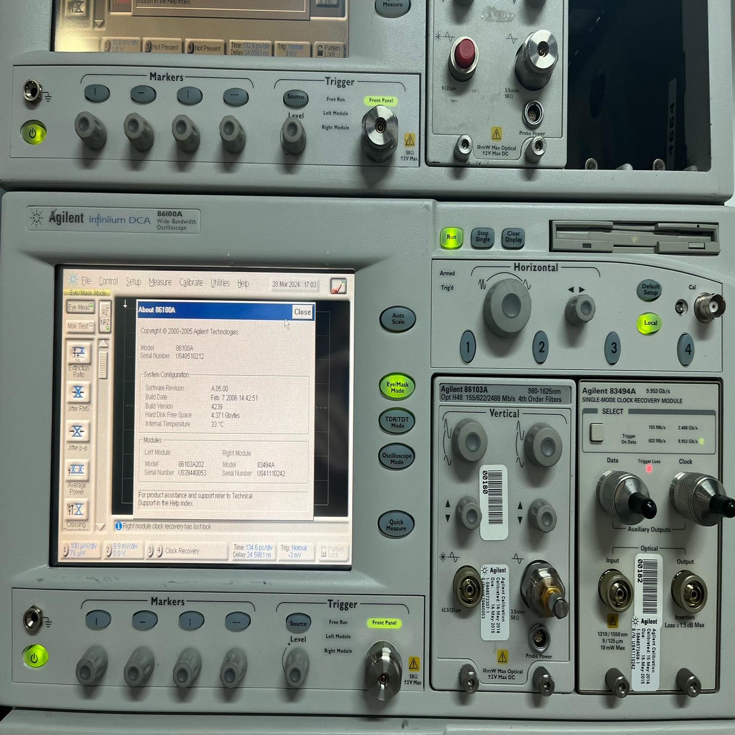 （设备配件）眼图仪光示波器Agilent 86100A+86103A+8