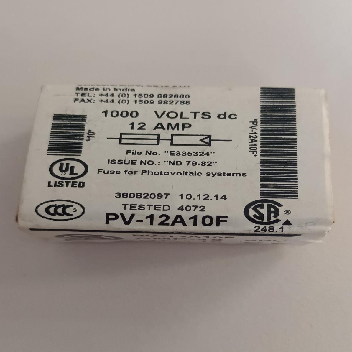 巴士曼熔断器PV一12A10F  10个/盒，全新原装正品货