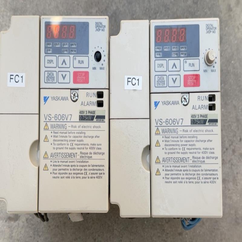 安川变频器：0.75 kw，2台