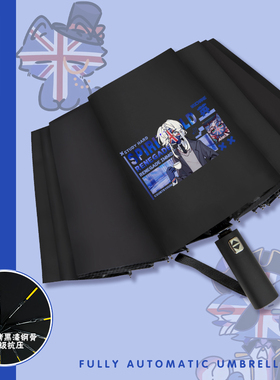 CH国拟自动晴雨伞美瓷英法俄五常动漫卡通学生防晒遮阳伞黑胶伞
