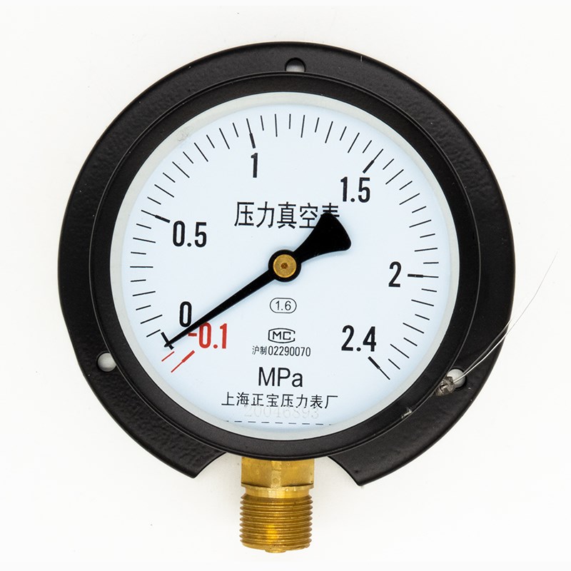 船用径向带后边Y100T普通压力表 水压气压液压油压真空表0-1.6MPa