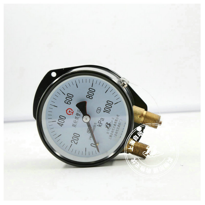 上海自动化仪表四厂双针双管压力表 YZS-102 铁路标双针压力表