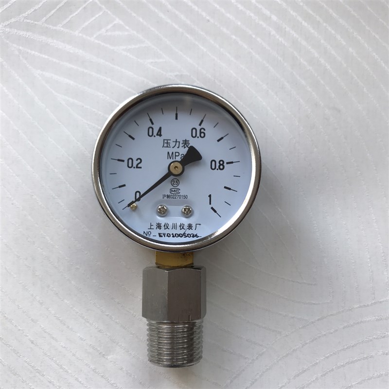 1mpa 10公斤 压力表加不锈钢三通 内外丝1/2 四分 PT1/2 表径60mm