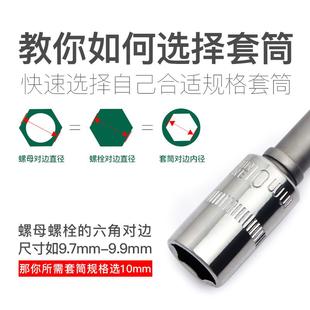 风批套筒头电动扳手内六角套筒头手电钻组合螺丝刀套筒 特深加长款