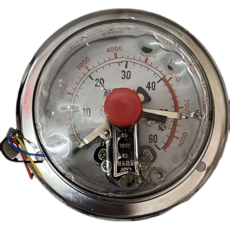 轴向耐震电极点压力表YNXC100ZT耐振电接点60MPa真空油液压表仪表