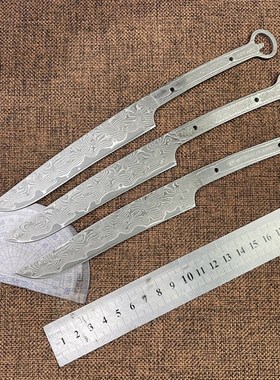 全新67层大马士革10cr15钢芯水果刀胚厚2.2mm钢芯硬度60  没配件