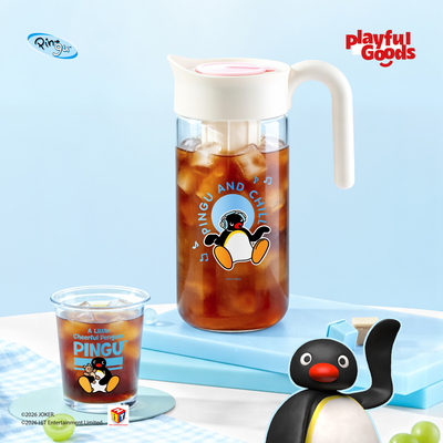有点淘气 x Pingu正版IP授权大容量高硼硅冷水壶（含滤网）
