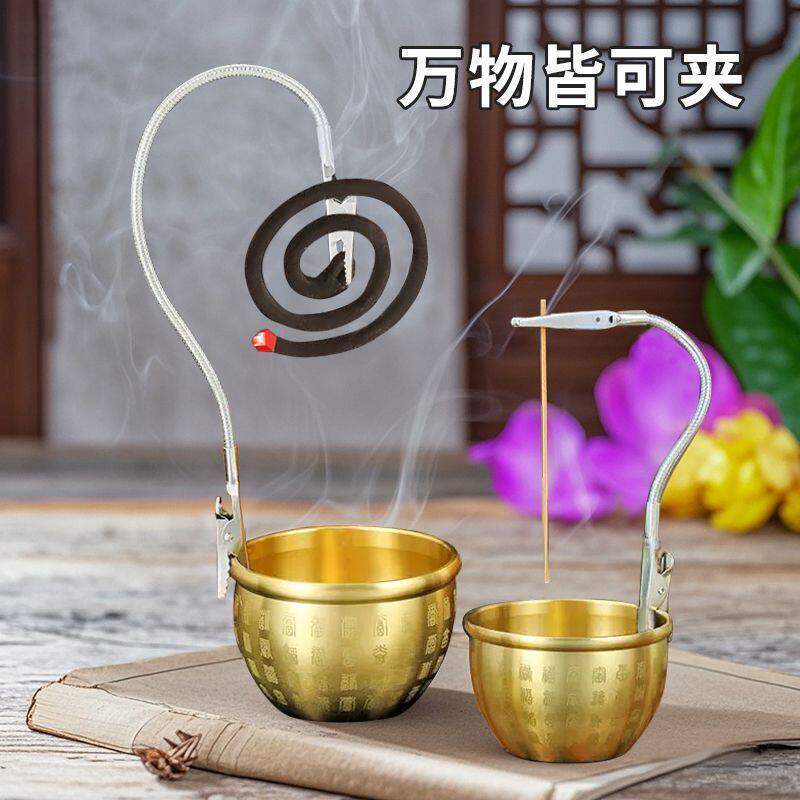 蚊香夹子双头鳄鱼夹万能型夹香神器线香支架新款专用夹子不锈钢