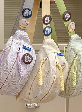 简约休闲ins风包包女小清新森系斜挎包运动胸包小众学生百搭腰包