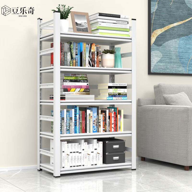 豆乐奇书籍柜铁艺书架学生家用落地置物架简约卧室书房客厅储物收
