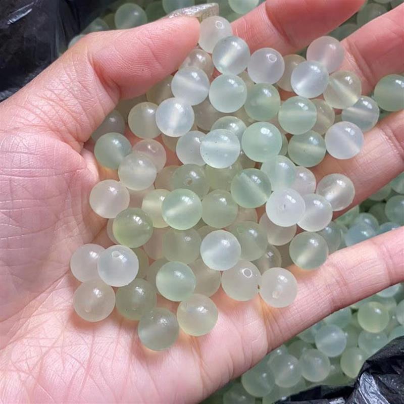 精品天然岫玉玉石岫玉散珠子