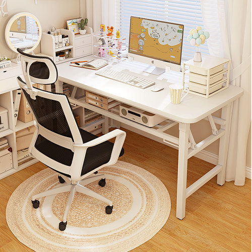 简约折叠桌密度板带稳固梁百搭风