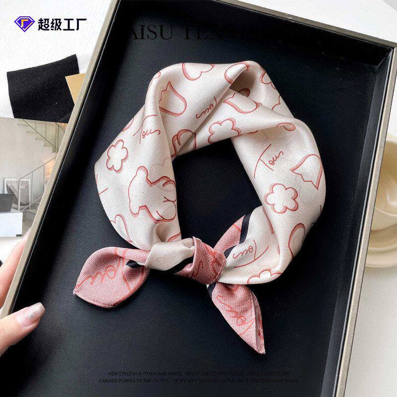 定制logo礼盒装真丝小丝巾简约文艺桑蚕丝小方巾时尚女士装饰领巾