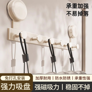 吸盘门后挂钩强力粘胶免打孔强力承重置物架钩子入户门挂衣架收纳