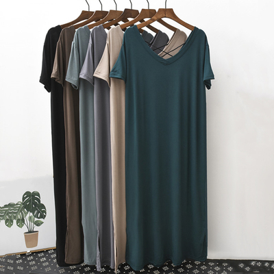 莫代尔夏季休闲美背露背睡裙