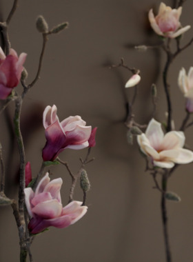 仿真玉兰花假花绢花客厅落地插花