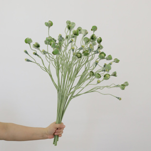 植毛虞美人花苞花骨朵仿真花 艺术插花花材 婚庆摄影道具 装饰花