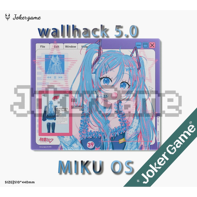 WALLHACK SP005初音MIKU OS限定电竞钢化玻璃鼠标垫顺滑复刻版